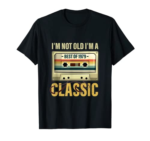 vintage Cassette i'm not old i'm a classic 1979 44 birthday Camiseta
