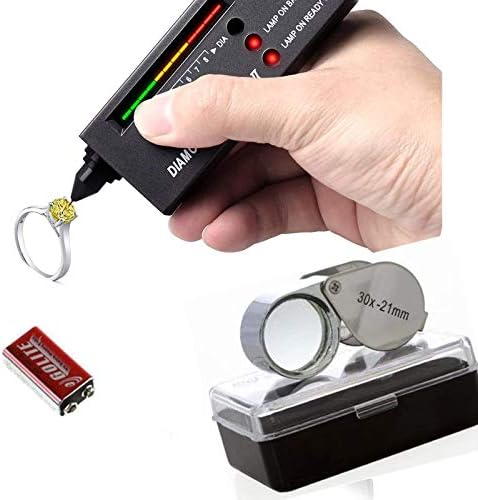 Best Sellers High Accuracy Professional Jeweler Diamond Tester＋30X Magnifying for Novice and Expert -Diamond Selector 9V Battery Included