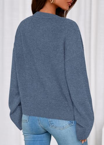 KIRUNDO Cardigan Sweaters for Women 2026 Fall Oversized,Blue,S — view 2