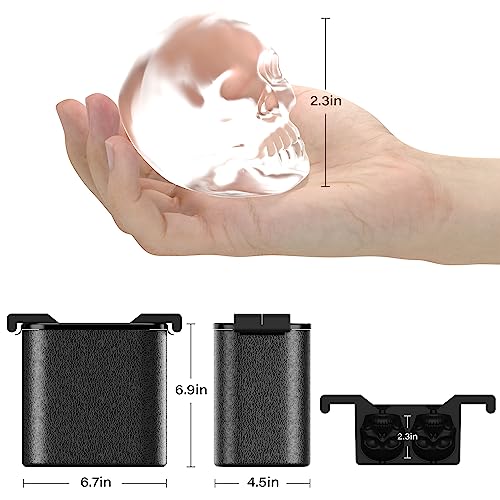 Image of Skull 3D Ice Ball Maker - Large Crystal Clear Ice Cube Tray - Whiskey Bourbon Cocktails