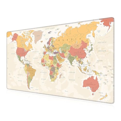 Carte du monde XXL tapis de souris gaming lavable pour bureau LL-COEUR