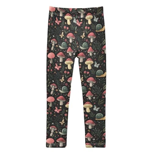 Girls Leggings Soft Toddler Ankle Length Bottoms Mushroom Snails Butterfly Kids Dance Yoga Pants 4-10 Years