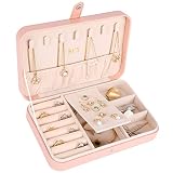 KCY Jewelry Box for Women Girls,Small Travel Jewelry Organizer Case,PU Leather Portable Jewellery St