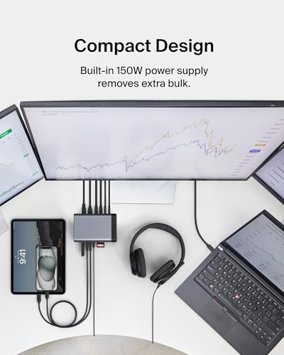 Belkin USB-C Hub 11 in 1 Pro GaN 150W Triple 4K HDMI Windows, Laptops - image 7