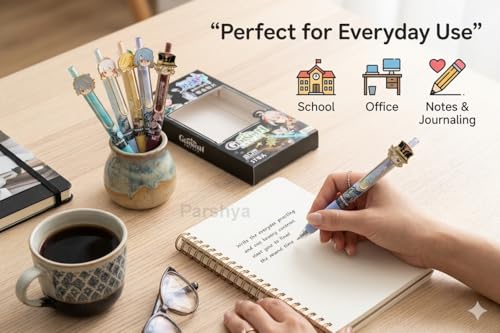 Image of KiddieWorld Anime Gel Pen Set 6 Pcs, Cute Cartoon Character Pens, 0.5mm Smooth Writing Black Or Blue Ink Pens, Kawaii Stationery Gift Set for Kids Girls Boys School Office Supplies