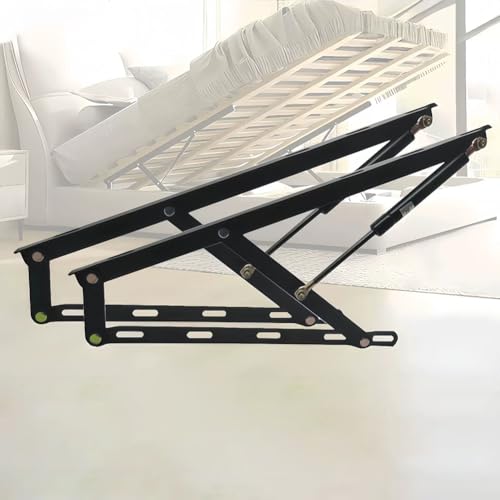 MegLob 2PC Bed Lift with Hydraulic Mechanism,Heavy-Duty Pneumatic Gas Spring Bed Storage Lift Kit,Beds Sofa Storage Space Saving DIY Project Lifter Hardware,Silent Buffer,60cm