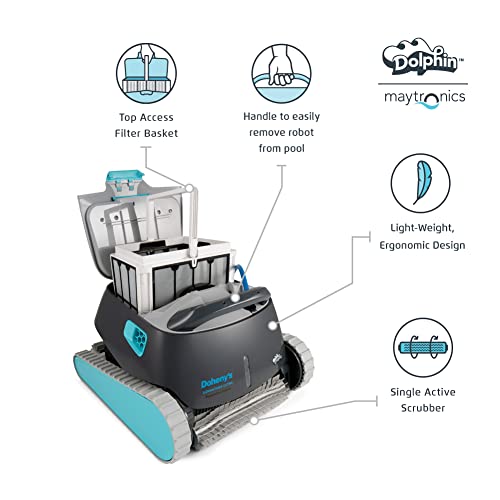 Dolphin Advantage Ultra Robotic Pool [Vacuum] Cleaner - Ideal For In Ground Swimming Pools Up To 50 Feet - Exceptional Cleaning Power – Easy To Clean Top Load Filter Basket… #TOP4