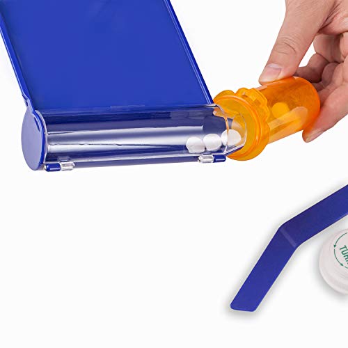 Image of Medarchitect Right Hand Pill Counting Tray with Spatula (Blue - L Shape) (Pack of 2)