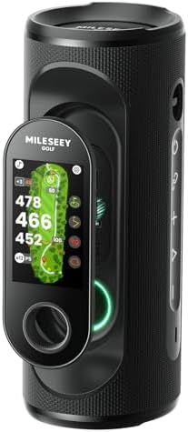MILESEEY GeneSonic Pro Golf Speaker with Detachable GPS Rangefinder Handheld, 43000+ No Subscription Preloaded Courses, View & Audible Distances,Touchscreen, 15H Battery, Magnetic, Waterproof,Hazard