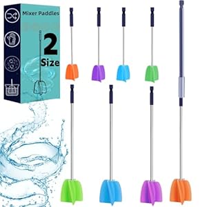 4/Large+4/Small Sizes Silicone Resin Mixer Paddles,Reusable Reusable Paint and Resin Mixer Paddle to Mix Epoxy Resin, Paint, Ceramic Glaze and Reduce Bubbles – Paint Mixer for Drill (4/Large+4/Small)