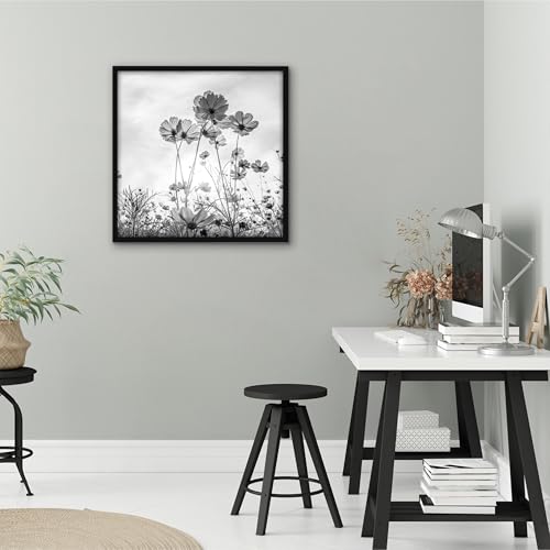 Americanflat 20x20 Picture Frame with Polished Plexiglass - Streamline Collection - Thin Border Square Frame for Wall Display - Hanging Hardware Included - Black