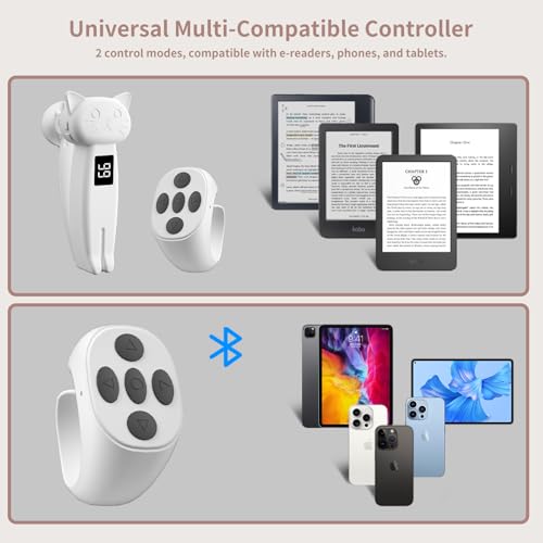 Remote Control Page Turner for Kindle, eBook Reader Accessory (White) - Thumbnail 5