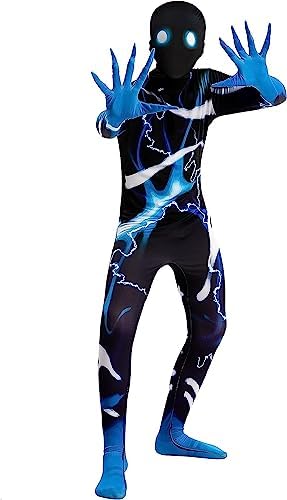 Spooktacular Creations Boys Scary Halloween Costume For Kids Zalgo Slenderman Rake Bodysuit Skinsuit Boys Girls Halloween Dress up Party (Medium (8-10 yr))