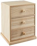 Darice 9190-131 Unfinshed Wood Cabinet with Three Drawers