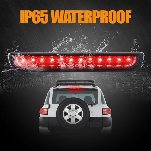 Image of Third 3rd Brake Light LED for 2007-2014 Toyota FJ Cruiser, High Mount Rear Brake Lights Assembly for 07-14 FJ Cruiser, Waterproof Center Cab Lamp Stop Light