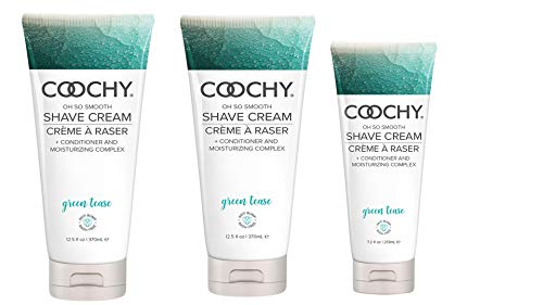 Coochy Rash Free Naked Silk Green Tea Water Based Shave Creme (Safe for All Body Parts Including Face and Intimate Areas) - Size 16 Oz (Pack of 2)