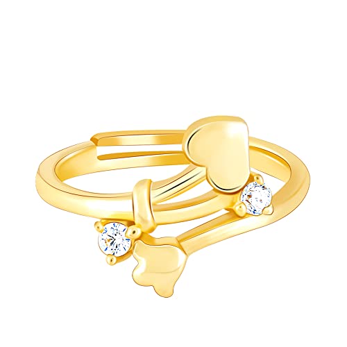 GIVA 925 Silver Golden Zircon Studded Blooming Love Ring, Adjustable | Gifts for Women and Girls | With Certificate of Authenticity and 925 Stamp | 6 Months Warranty* (B0BV2X8QJ5) Amazon Price History, Amazon Price Tracker