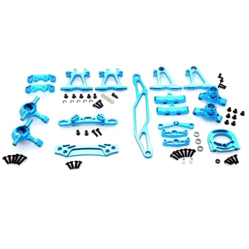 RC�N���[���[�p�A�b�v�O���[�h�p�[�c For Tamiya For TT-02 1/10 ���������A�N�Z�T���[�L�b�g �T�X�y���V�����A�[�� �X�e�A�����O�i�b�N�� �V���b�N�^���[ �o�b�e���[�v���[�g RC�J�[�A�b�v�O���[�h�p�[�c(Blue)