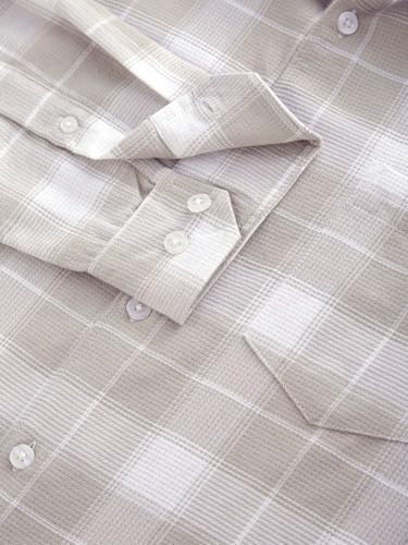 Image of VASTRADO Greige & White Checkered Shirt