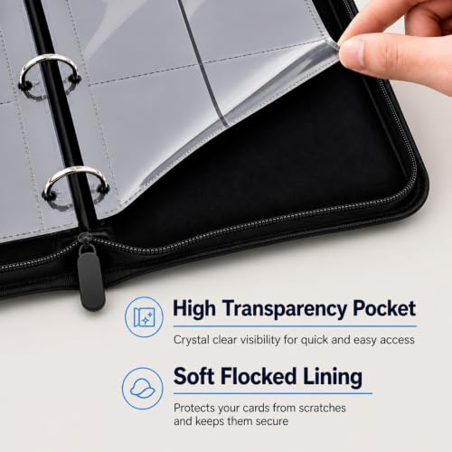 BRXVLT Card Binder 9 Pocket Crossbody Shoulder Strap -Zipper Closure, 900 Pockets, 50 Double-SidedSideloading Pages, TradingCard Album Compatible withTCG/MTG/Pokemon (yellow, 9 pockets, Samurai) by BRXVLT - Used condition - Image 5