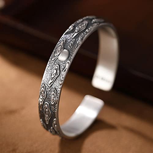 Bracelet s999 Pur anti-allergie jonc ouvert ajustable pour peaux sensibles