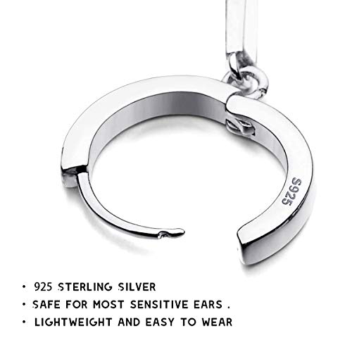 925 Sterling Silver Hoop Cross Earrings For Women Girls, 18K Rose Gold Plated High Polish Post Cubic Zirconia Ear Cuff Earrings Huggie Stud Hoop Cartilage Earrings #TOP1