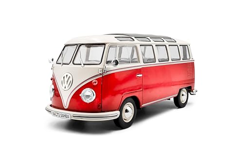 Produktbild 1:18 VW T1 21 WINDOWS rot/weiß