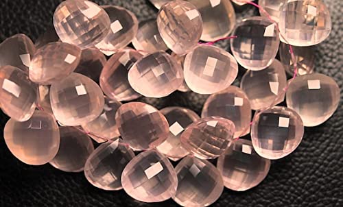 Quartz rose de Madagascar coeurs 16mm à offrir ou monter en pendentif de Saint-Valentin