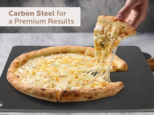 Image of OLEEK Pizza steel Sheets for oven - Metal baking steels sheets for oven - Pizza steels 16x13.4 inches - Steel stone for oveens - Baking's pro pizzaa - Baking's stone
