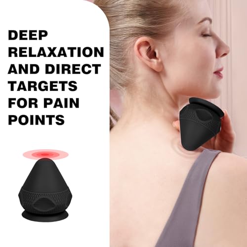 Image of WOVTE Massage Lacrosse Ball for Sore Muscles, Shoulders, Neck, Back, Foot, Body, Deep Tissue, Trigger Point, Muscle Knots, Yoga and Myofascial Release (Blue) (Black(Set))