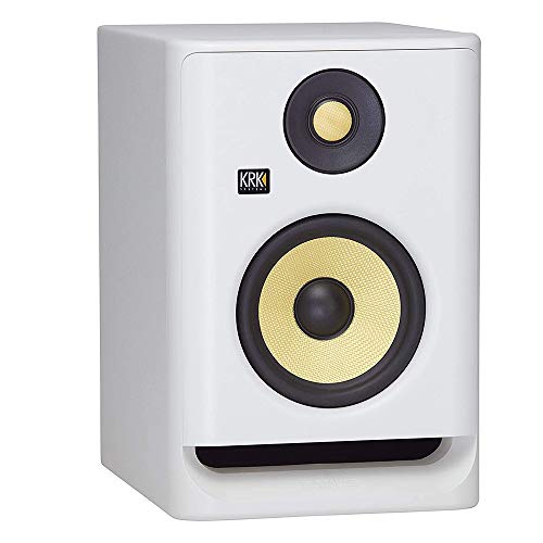 Krk Rp5 Rokit 5 G4 Pro Bi-Amp 5" Powered Studio Monitor (White Noise) Bundle With Isolation Pad & Xlr Cable #TOP2