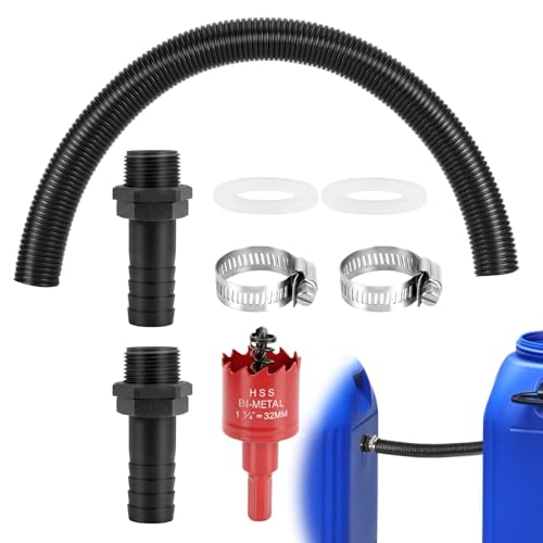Alitree Regentonnen Verbindungsset Regentonnen Verbinder 2 Gelenke 25 mm Regenfass Verbinder Schlauch 0 5 m Regentonne Verbindung Set Regenfass Verbinder für Regentonne Wassertanks Zisternen