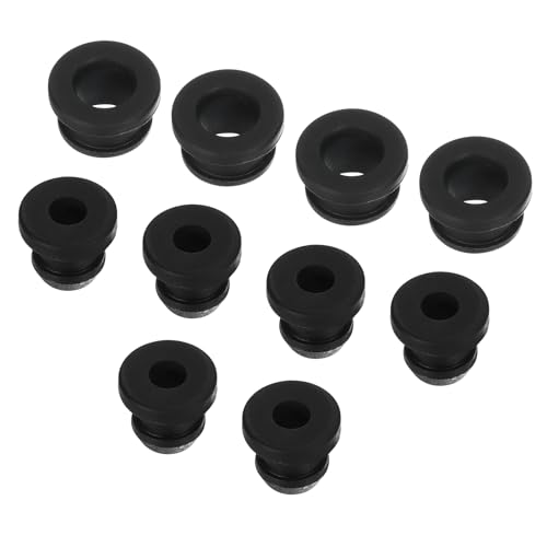MECCANIXITY 10 Set Snap Rubber Grommet Hole Plug Mount Dia 6.5mm/7.5mm ID 4mm/5mm Seal Anti-Scratch for Electrical Box Cable Pipe Black