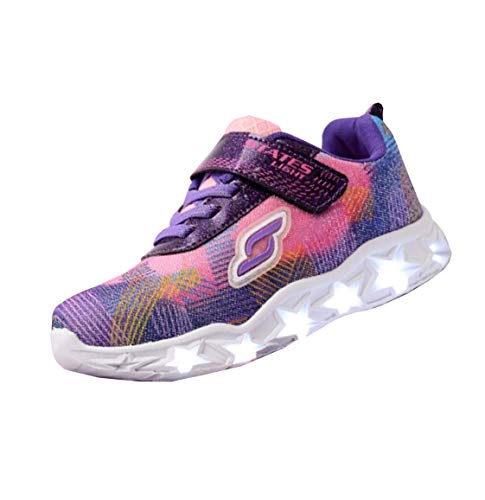 Tênis Feminino Juvenil Cabedal Gliter Fechamento Velcro e Elástico Cor:roxo-Lilás;Tamanho:27