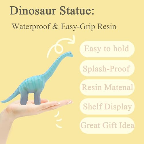 Set de 2 estatuas decorativas de dinosaurios Brachiosaurus miniatura 3