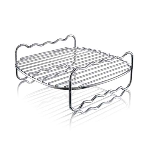 Philips Kitchen Appliances Party Master Accessory Kit with Double Layer Rack and Silicone Muffin Cups-for Philips Compact Airfryer models HD9904/01, Silver/Red