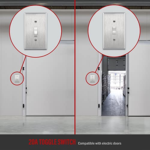 Enerlites 20 Amp Double-Pole Toggle Light Switch, 20A 120/277V, Self-Grounding, Industrial Grade, Ul Listed, 82200-W, White #TOP5