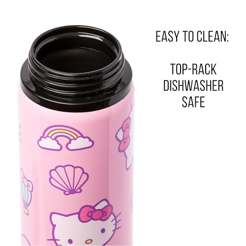 Image of Silver Buffalo Sanrio Hello Kitty Vibes, Stainless Steel Water Bottle, 25oz | Summer, 0.74 Liters