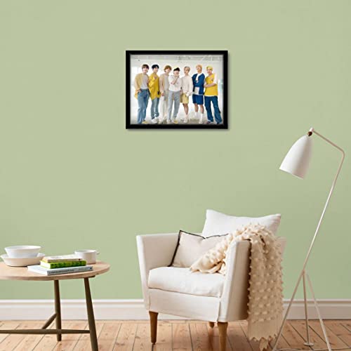 Image of Craftolive BTS Photo Frame for Army & Fans - Paper, Acrylic Sheet, MDF Wood, Engineered Wood - Wall, Bedroom, Hostel Room, Doors, Hall Decor - BTS Gift, Merch, Photocard (Black)