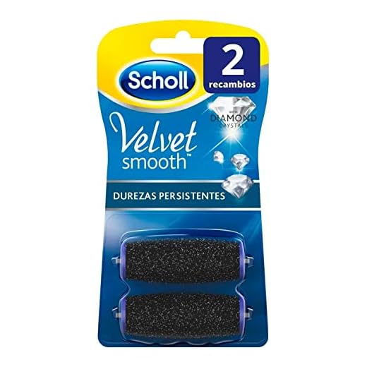 Scholl Velvet Smooth, Recambio Lima para Pies con Durezas Persistentes, Elimina en 1 Solo Uso las Durezas Más Difíciles, 2 Recambios