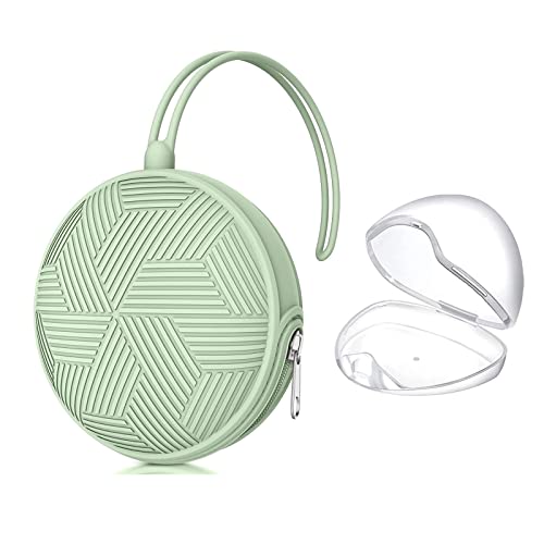 Image of Smlpuame Pacifier Holder Case,Mothers Day Gifts for Mom BPA Free Portable Silicone Baby Pacifier Cover Pouch for Diaper Bag Stroller,Travel Outdoor Activities,Easy to Clean(Mint)