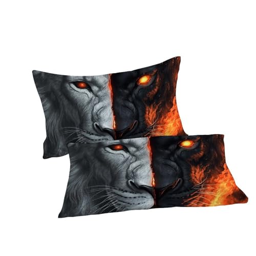 Housse de couette 3D lion féroce en microfibre texturée haute densité