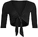 Produktbild WearAll - Damen Binden Jäckchen Cardigan Top Übergröße - Schwarz - 40-42
