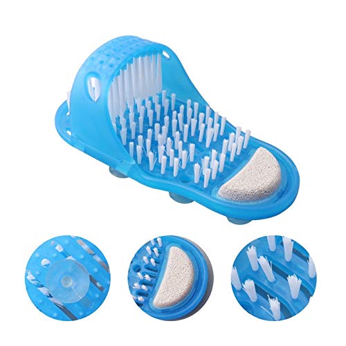 KOKSI Brosse nettoyante pour pieds de douche, salle de bain, masseur avec ventouses, favorise la circulation sanguine, élimine les peaux mortes, empêche les pieds secs et callosités, réduit la flexion Cover