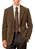 Men Suit Corduroy Blazer Formal Single Breasted Tweed Fashion Suit Coat for Men Wedding Clothing Casual Sports Coat Suit Retro Velvet Blazer Dark Brown 3XL