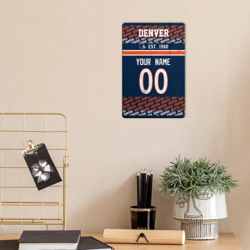 Image of Denver Metal Sign for Outside Custom Name and Number Gifts