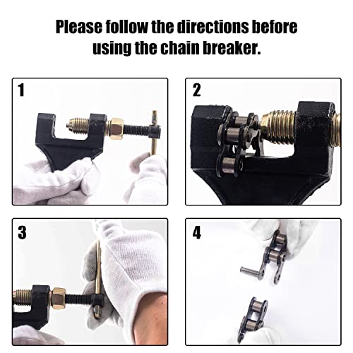 Dyctaho 428H Motorcycle Chain 122 Link Heavy Duty Drive Chain With Free Chain Breaker 5 Connecting Master Link For 125Cc 150Cc 200Cc Dirt Pit Bike Atv Quad Go Kart Mini Bike Scooter #TOP4