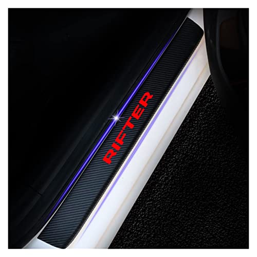 4 Pièces Fibre Carbone Voiture Seuil Porte Plaques pour Peu-geot Rifter, Plinthes pédale de Couverture Anti-Rayures Accessoires Auto Cover