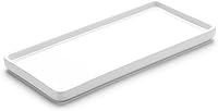 Gurygo 8" White Ceramic Bathroom Vanity Tray - Non-Slip Organizer for Countertop, Kitchen Sink, Soap & Lotion Holder