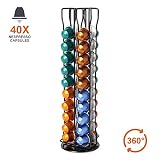 ilimiti Porte capsules nespresso vertuo, Rotation à 360° et antidérapant, Rangement capsule nespresso vertuo, Économisez de l'espace, Distributeur capsule, Support capsule, Compatible avec 40 Capsules